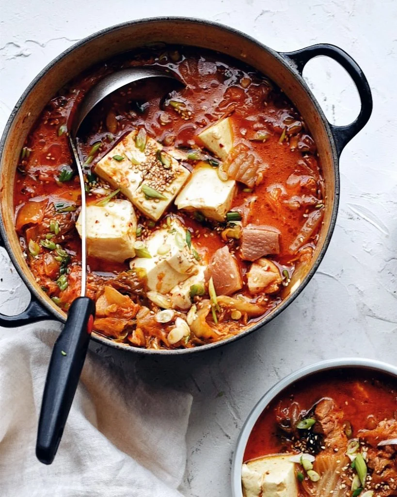 Kimchi jjigae with pork and tofu